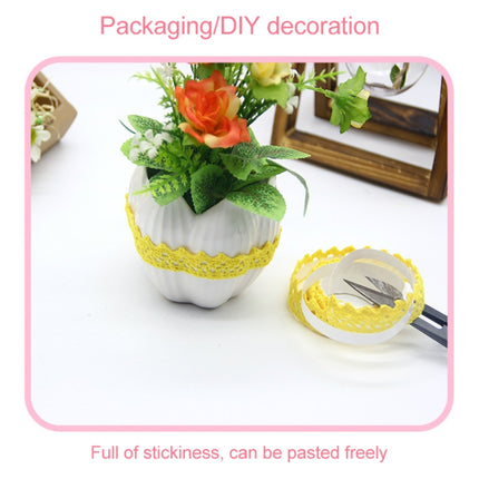 5 PCS Cotton Lace Fabric White Crochet Lace Roll Ribbon Knit Adhesive Tape Sticker Craft Decoration Stationery Supplies(Beige)-garmade.com