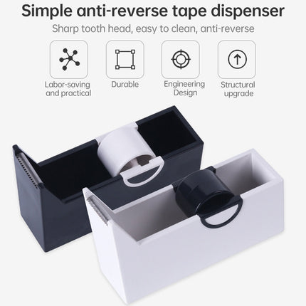Tape Holder Office Tape Dispenser Desktop Tape Cutter(Black)-garmade.com