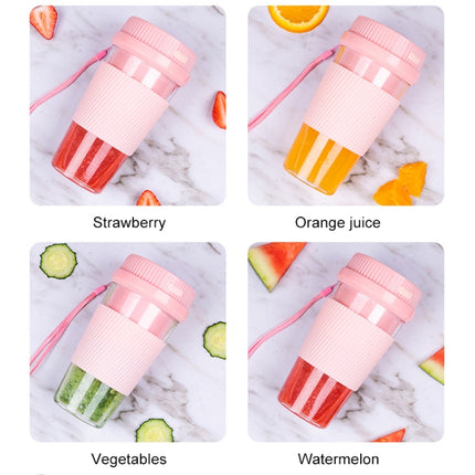 Portable USB Rechargeable Mini Household Electric Fruit Juicer(Pink)-garmade.com