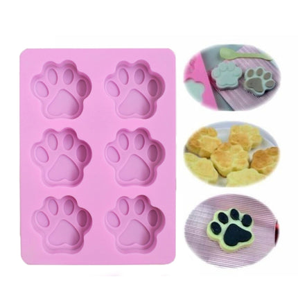 3 PCS Paw Soap Ice Cream Chocolate Cake Silicone Mold(Pink)-garmade.com