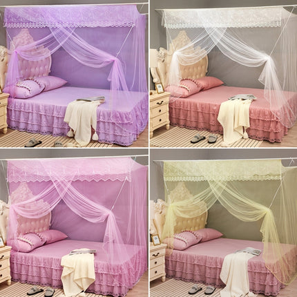 Single-door Mosquito Net Square Roof for Home Student Dormitory, Size:1.0x1.9x1.5 Meters(Purple)-garmade.com