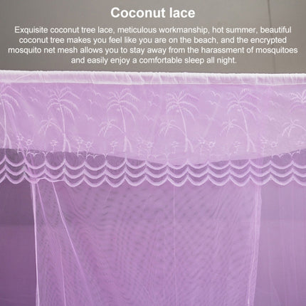 Single-door Mosquito Net Square Roof for Home Student Dormitory, Size:1.5x2.0x1.8 Meters(Purple)-garmade.com