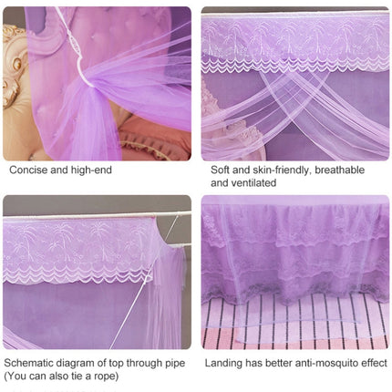 Single-door Mosquito Net Square Roof for Home Student Dormitory, Size:1.5x2.0x1.8 Meters(Purple)-garmade.com