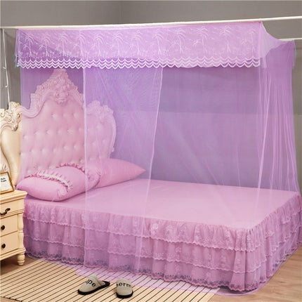 Single-door Mosquito Net Square Roof for Home Student Dormitory, Size:1.5x2.0x1.8 Meters(Pink)-garmade.com