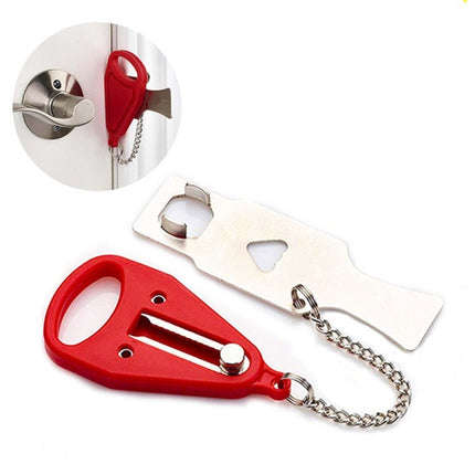 Portable Security Lock Door Lock Anti-theft Lock, Style:Red Triangle-garmade.com