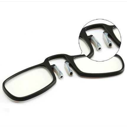 2 PCS TR90 Pince-nez Reading Glasses Presbyopic Glasses with Portable Box, Degree:+1.00D(Black)-garmade.com