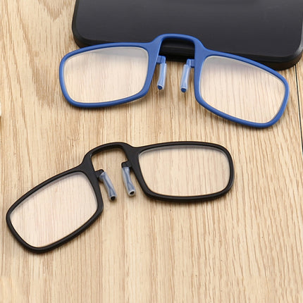 2 PCS TR90 Pince-nez Reading Glasses Presbyopic Glasses with Portable Box, Degree:+2.00D(Black)-garmade.com