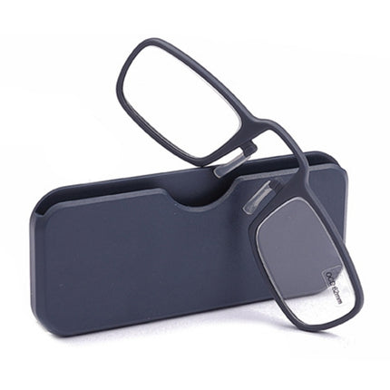 2 PCS TR90 Pince-nez Reading Glasses Presbyopic Glasses with Portable Box, Degree:+2.50D(Blue)-garmade.com