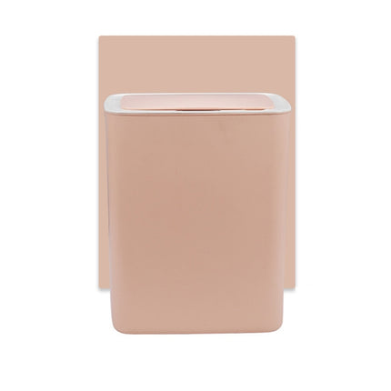 Fully-automatic with Lip Covered Household Living Room Kitchen Bathroom Intelligent Induction Trash Can, Style:Battery Type(Pink)-garmade.com