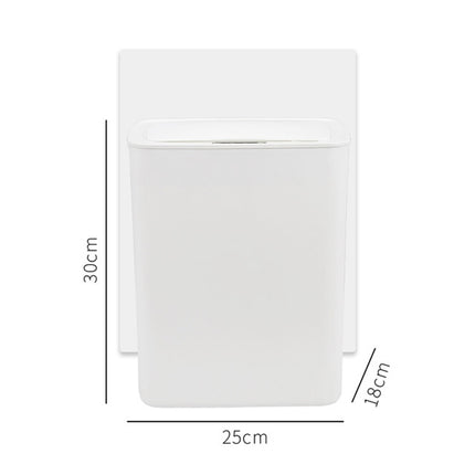 Fully-automatic with Lip Covered Household Living Room Kitchen Bathroom Intelligent Induction Trash Can, Style:Charged Type(White)-garmade.com