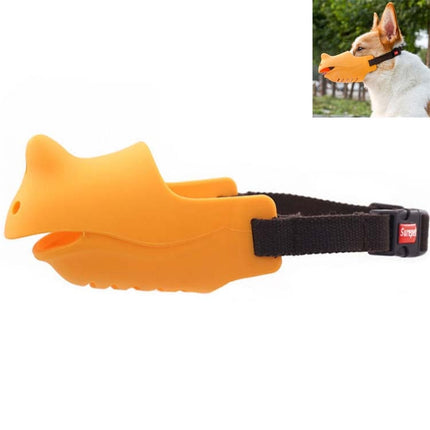 Pet Dog Muzzle Anti-bite Anti-call Silicone Muzzle, Size:XL(Yellow)-garmade.com