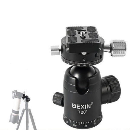 BEXIN 720 Degree Rotation Panoramic Aluminum Alloy Tripod Ball Head with Quick Release Plate-garmade.com