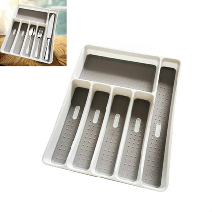 Drawer Cutlery Tray Cutlery Storage Box Plastic Partition Storage Tray-garmade.com