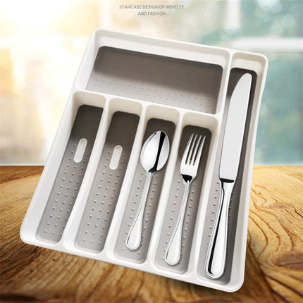 Drawer Cutlery Tray Cutlery Storage Box Plastic Partition Storage Tray-garmade.com