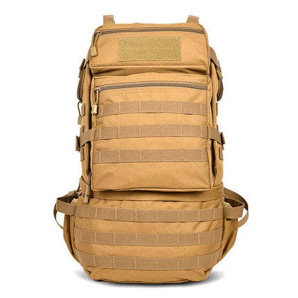 Waterproof Nylon Backpack Shoulders Bag Outdoors Hiking Camping Travelling Bag, Capacity:45L(Khaki)-garmade.com