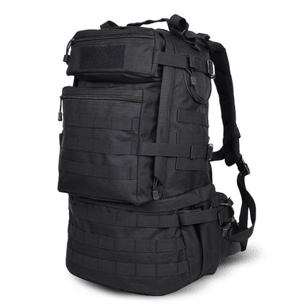 Waterproof Nylon Backpack Shoulders Bag Outdoors Hiking Camping Travelling Bag, Capacity:45L(Black)-garmade.com