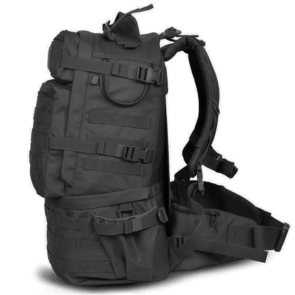 Waterproof Nylon Backpack Shoulders Bag Outdoors Hiking Camping Travelling Bag, Capacity:45L(Black)-garmade.com