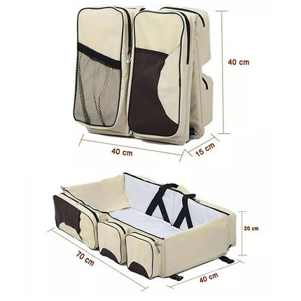 Newborn Baby Portable Travel Foldable Bed Mummy Pack Bag(Pink)-garmade.com