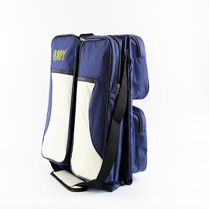 Newborn Baby Portable Travel Foldable Bed Mummy Pack Bag(Dark Blue)-garmade.com