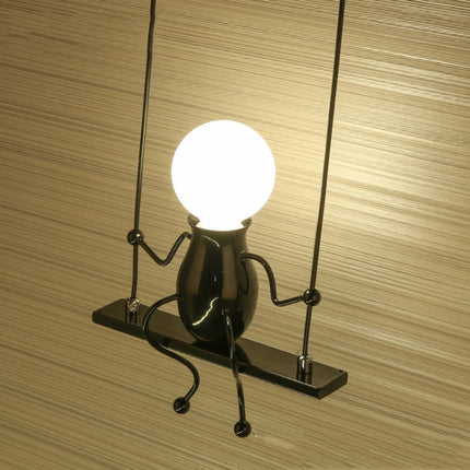 E27 LED Personality Creative Retro Wrought Iron Villain Wall Lamp without Bulb(White)-garmade.com