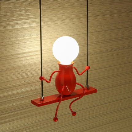 E27 LED Personality Creative Retro Wrought Iron Villain Wall Lamp without Bulb(Red)-garmade.com