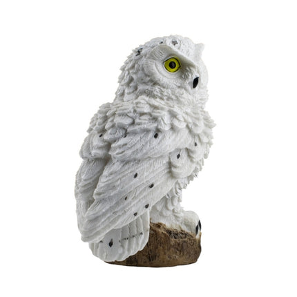 Solar Powered Owl Shape LED Night Light Garden Lawn Lamp(White)-garmade.com