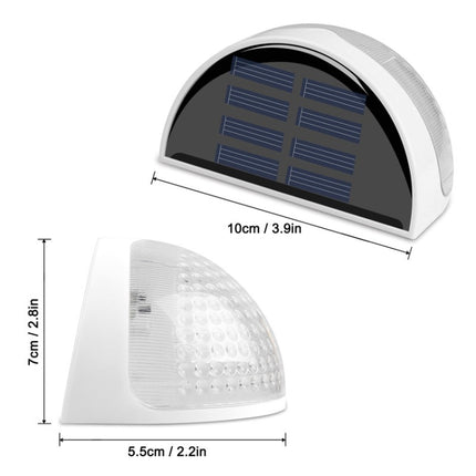 Semi-circular IP55 Waterproof Solar Light Control Fence Light Garden Lamp(White Light)-garmade.com