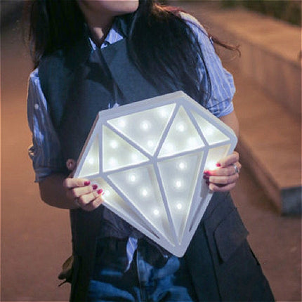 Diamond Shape LED Night Light Decoration Pendant(White)-garmade.com