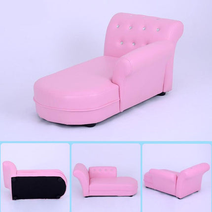 Fashion Kindergarten Leather Art Child Seat Children Sofa Chair Sponge Recliner(Light pink)-garmade.com