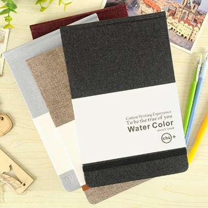 2 PCS A5 Cotton Cloth Watercolor Blank Notepad Child Painting Sketch Doodle Notebook, Size:A5(Light Grey)-garmade.com
