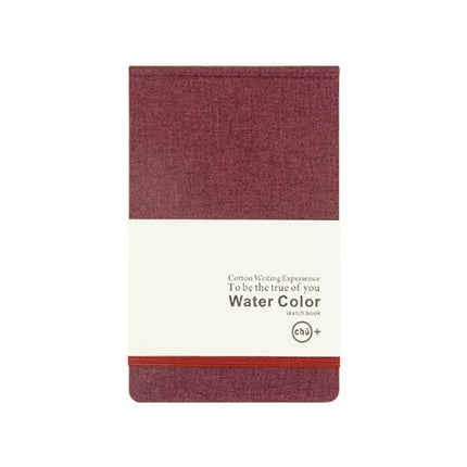 2 PCS A5 Cotton Cloth Watercolor Blank Notepad Child Painting Sketch Doodle Notebook, Size:A5(Dark Red)-garmade.com