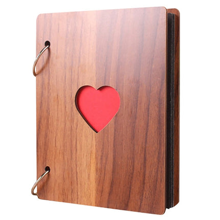 3 PCS 6 inch 32 Pages Wooden Photo Album Baby Growth Memory Life Photo Record Book(Brown)-garmade.com