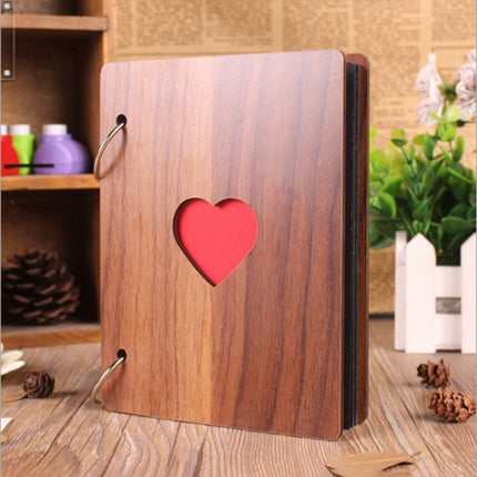 3 PCS 6 inch 32 Pages Wooden Photo Album Baby Growth Memory Life Photo Record Book(Brown)-garmade.com