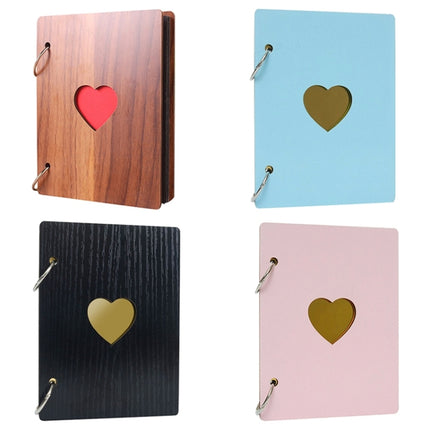 3 PCS 6 inch 32 Pages Wooden Photo Album Baby Growth Memory Life Photo Record Book(Brown)-garmade.com