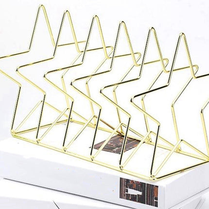 Gold S Shape Electroplated Bookend Desk Organizer Desktop Office Home Bookends Book Holder Book Stand Creative Bookshelf(Gold)-garmade.com