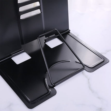 Portable Metal Adjustable Reading Book Holder Support iPad Document Book Shelf Bookstand, Size:Small(White)-garmade.com