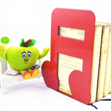 2 PCS Musical Note Metal Bookends Iron Support Holder Desk Stands For Books(Red Treble)-garmade.com