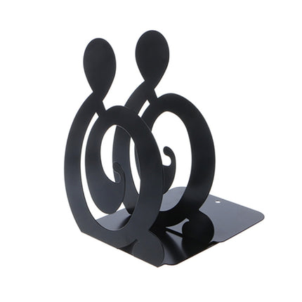 2 PCS Musical Note Metal Bookends Iron Support Holder Desk Stands For Books(Black Treble)-garmade.com