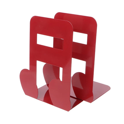 2 PCS Musical Note Metal Bookends Iron Support Holder Desk Stands For Books(Red Sixteenth)-garmade.com