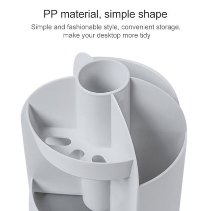 2 PCS Multi-function Rotating Plastic Gift Pen Holder Office Storage Box(Beige)-garmade.com