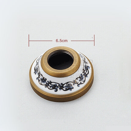 Antique Brass Wall Mounted Bathroom Tub Faucet Dual Ceramics Handles Telephone Style Hand Shower, Specification:Telephone Shower + Fixed Seat-garmade.com