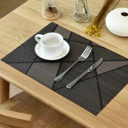 6PCS Creative Environmentally Friendly Simple Table Mats Coffee Cup Pad, Size: 30x45cm(Black)-garmade.com