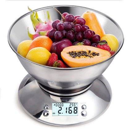 Kitchen High Precision Stainless Steel LCD Digital Scale Measuring Tools(Silver)-garmade.com