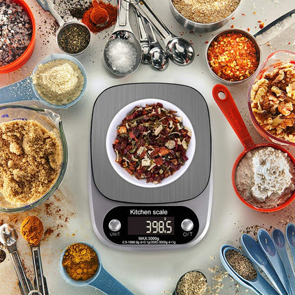 BOH-C305 Kitchen Stainless Steel LCD Electronic Scale, Specification: 5kg/0.1g-garmade.com