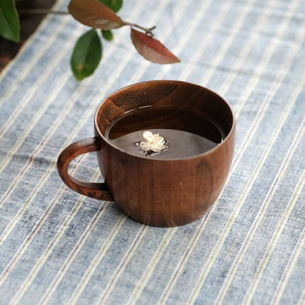Mini Retro Handmade Wooden Coffee Tea Juice Water Cup Breakfast Beer Milk Drinkware with Handle-garmade.com