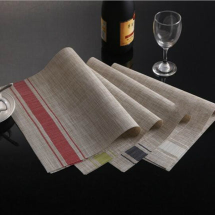 2 PCS Durable PVC Table Mats Coffee Cup Pad Braided Slip Placemats, Size: 30x45cm(Red)-garmade.com