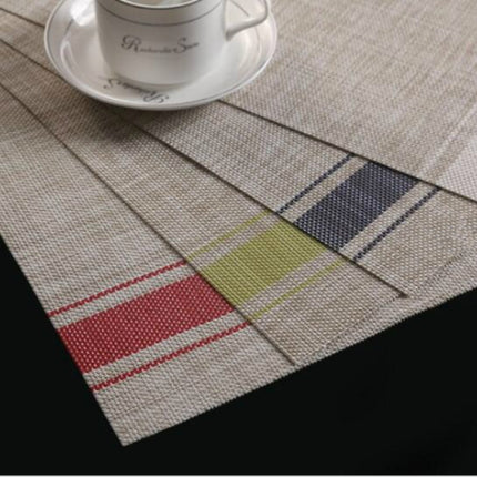 2 PCS Durable PVC Table Mats Coffee Cup Pad Braided Slip Placemats, Size: 30x45cm(Red)-garmade.com