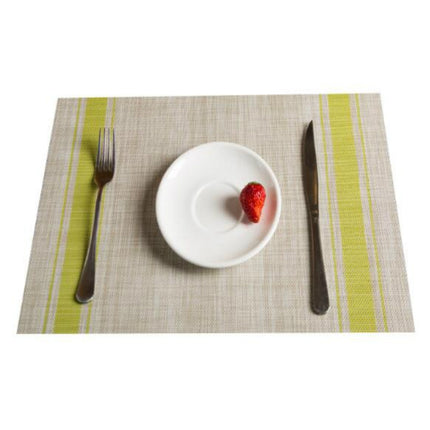 2 PCS Durable PVC Table Mats Coffee Cup Pad Braided Slip Placemats, Size: 30x45cm(Red)-garmade.com