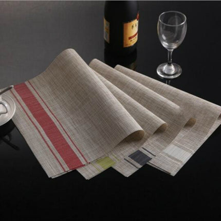 2 PCS Durable PVC Table Mats Coffee Cup Pad Braided Slip Placemats, Size: 30x45cm(Green)-garmade.com