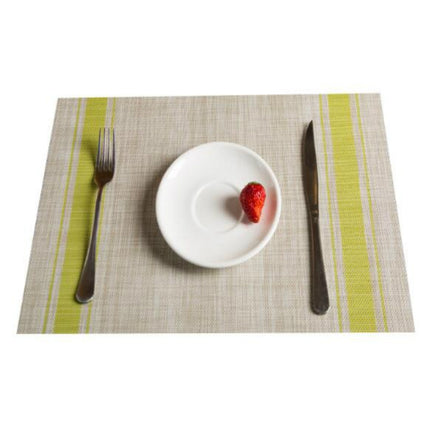 2 PCS Durable PVC Table Mats Coffee Cup Pad Braided Slip Placemats, Size: 30x45cm(Green)-garmade.com
